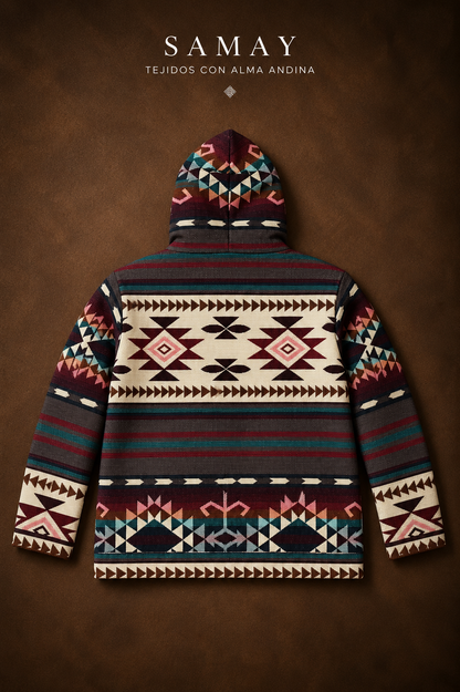 Chaqueta Andina Sumaq de los Andes vista completa de espaldas