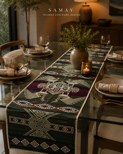 Pieza Textil Decorativa Runa Guardiana uso 1: camino de mesa