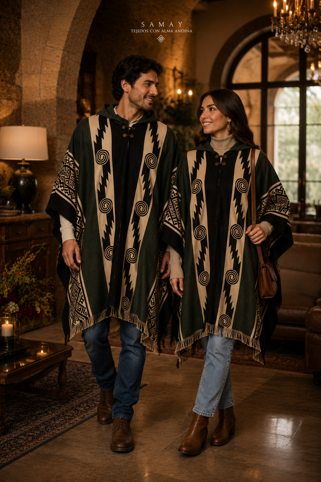 Poncho artesanal Caminos Ancestrales Outfit Alternativo unisex