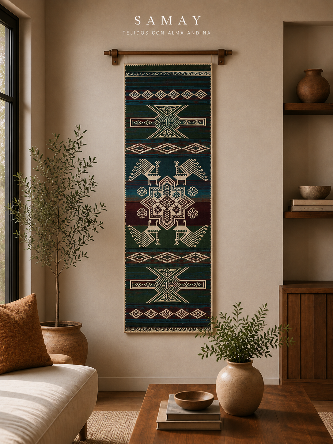 Pieza Textil Decorativa Runa Guardiana uso 2: decoración de pared