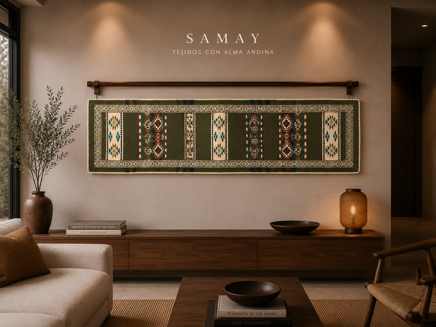 Pieza Textil Decorativa Q´ori Andes uso 2: decoración de pared