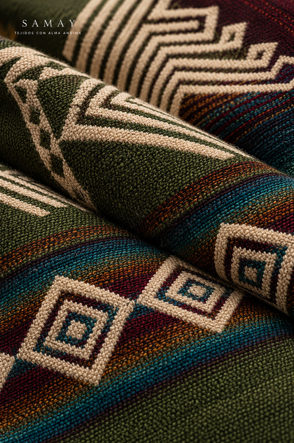 Pieza Textil Decorativa Runa Guardiana textura de tejido