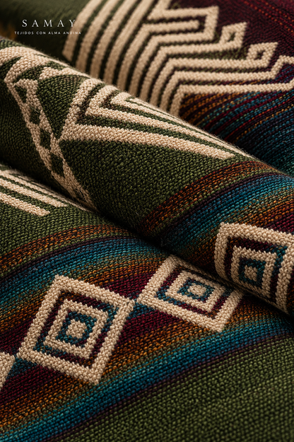 Pieza Textil Decorativa Runa Guardiana textura de tejido