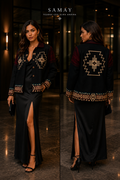 Chaqueta Andina Allpa Tejida lifestyle alternativo mujer