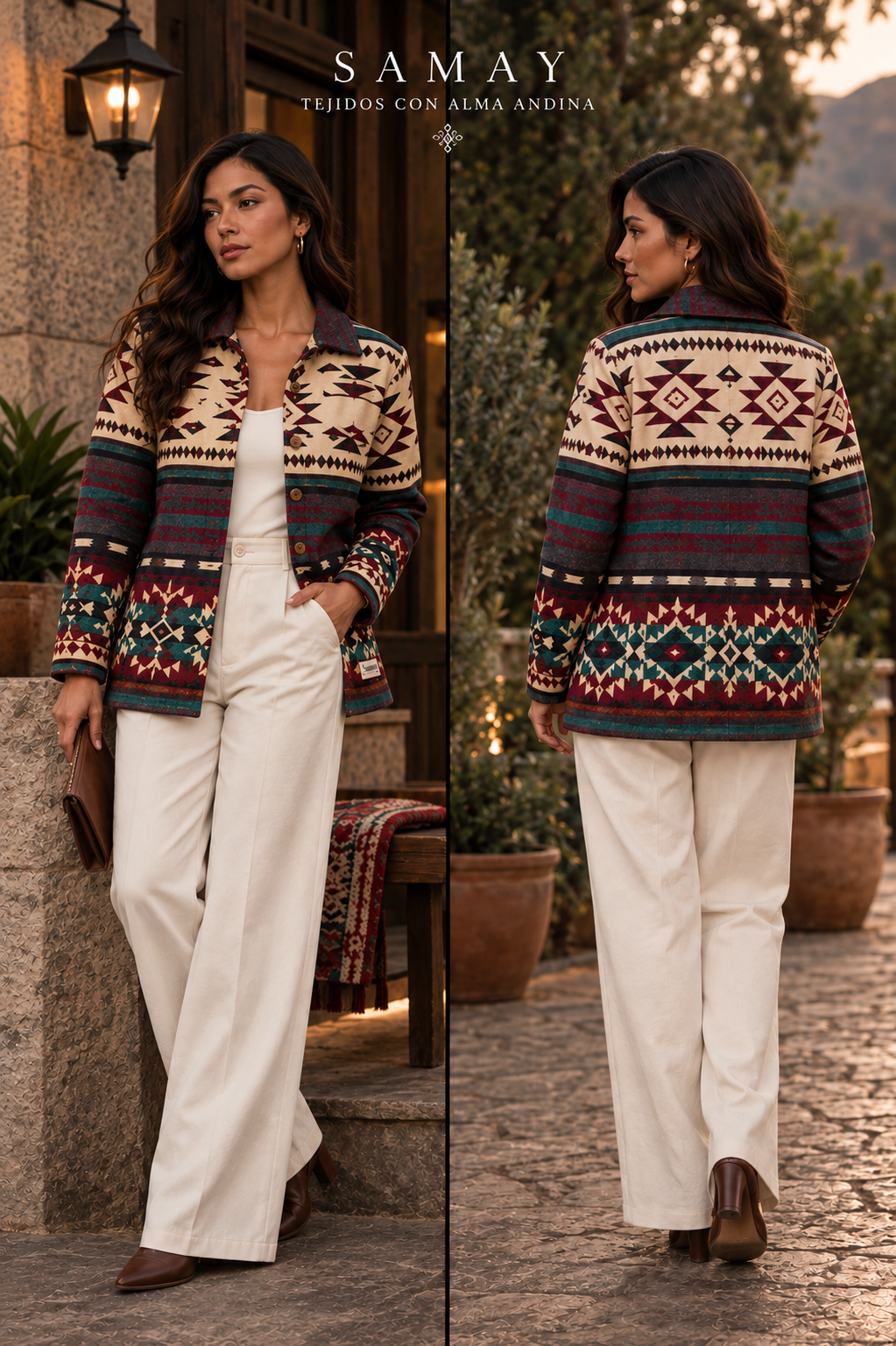 Chaqueta Andina Inti Tejida lifestyle alternativo mujer