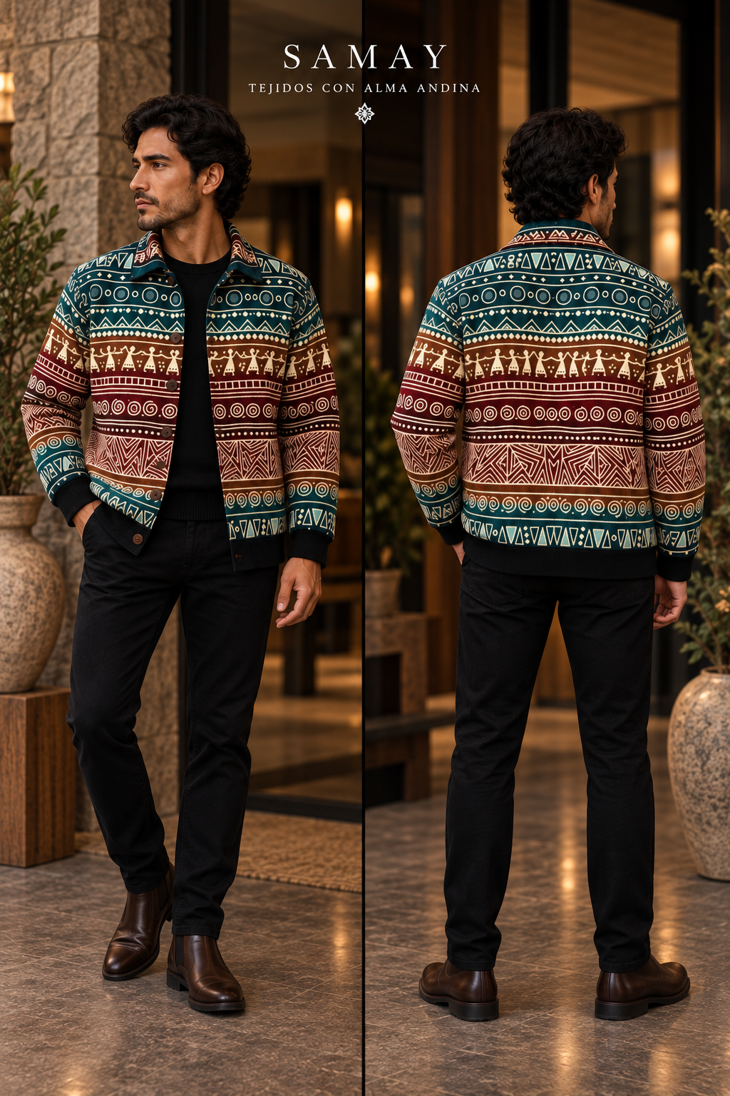 Chaqueta Andina Kawsay lifestyle alternativo hombre