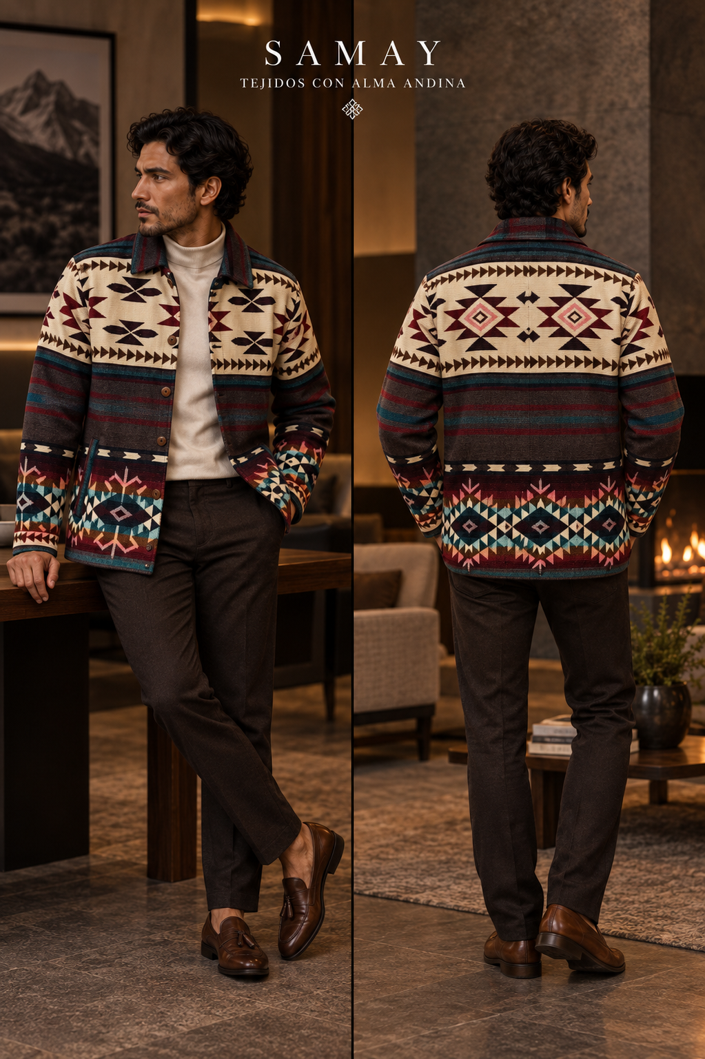 Chaqueta Andina Inti Tejida lifestyle alternativo hombre