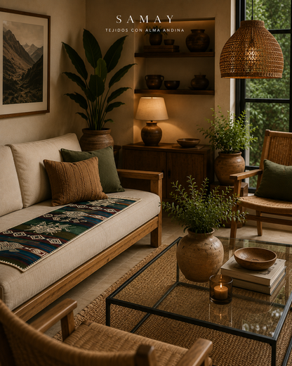 Pieza Textil Decorativa Qhapaq Memorias ambiente inspiración