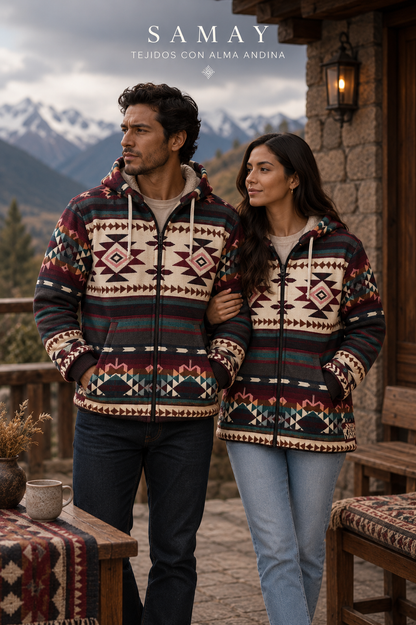 Chaqueta Andina Sumaq de los Andes lifestyle alternativo pareja