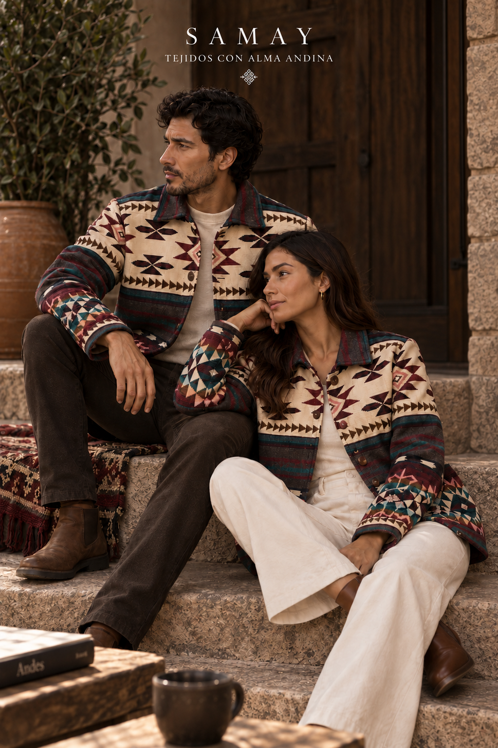 Chaqueta Andina Inti Tejida lifestyle alternativo pareja