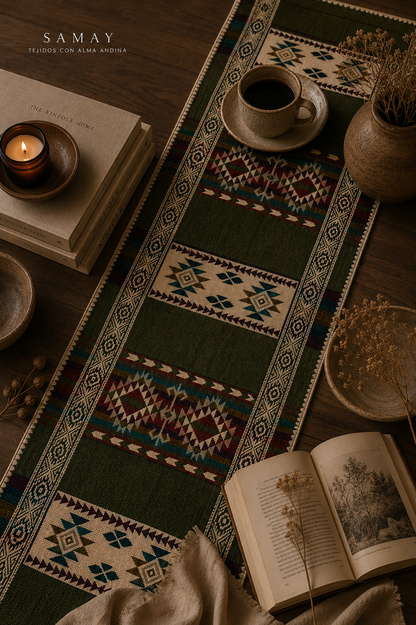 Pieza Textil Decorativa Q´ori Andes composición con elementos